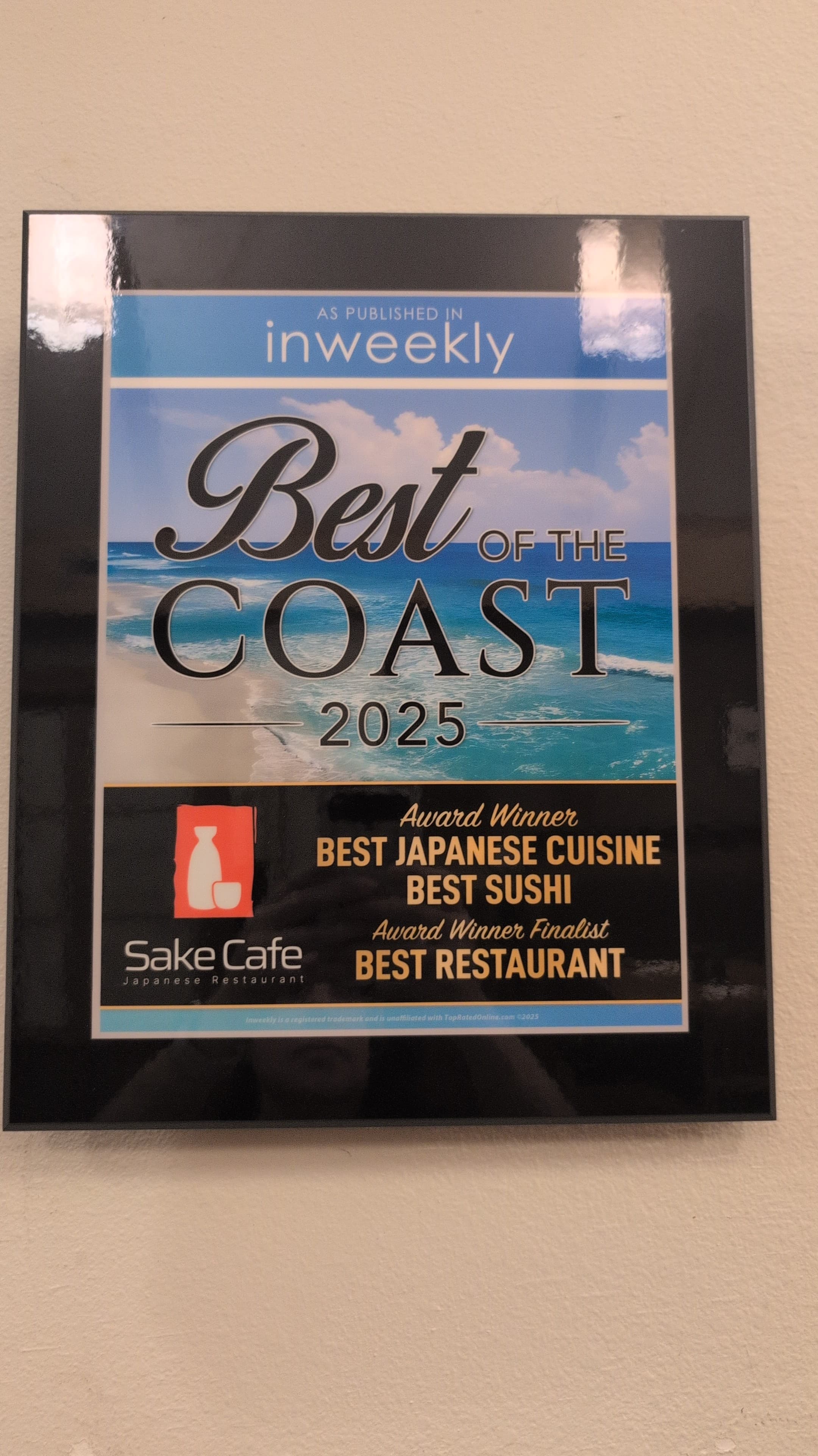 Sake Café Pensacola award 2025
