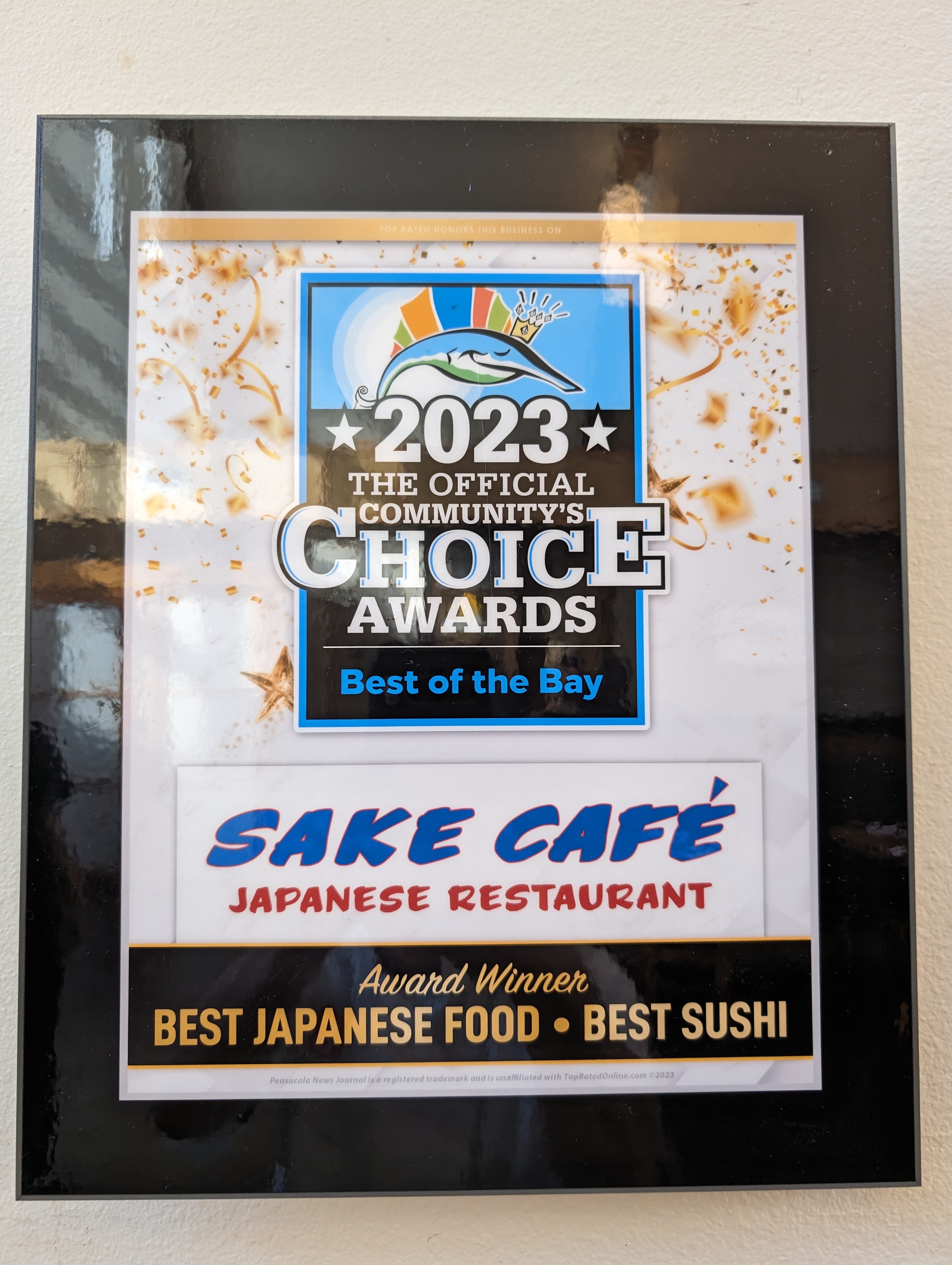 Sake Café Pensacola award 2023